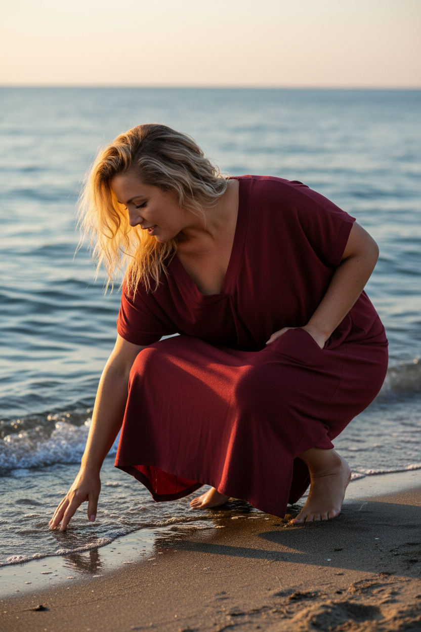 Vinröd Roxy huksittande